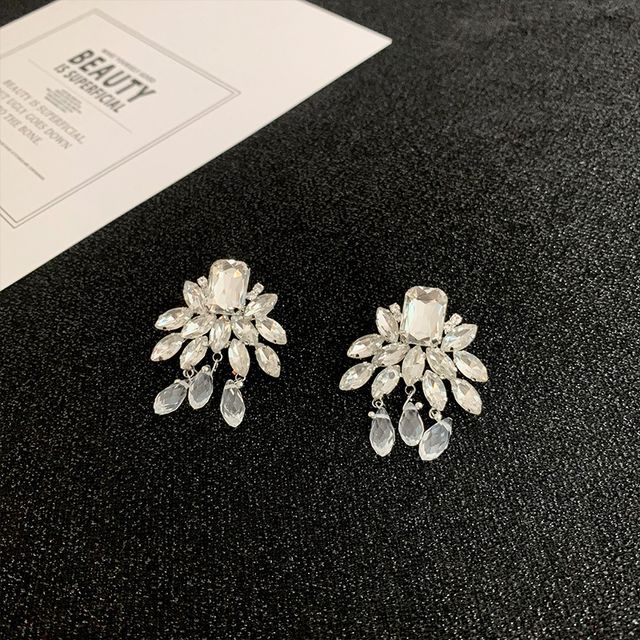 Jael-Rhinestone Tassel Ear Stud