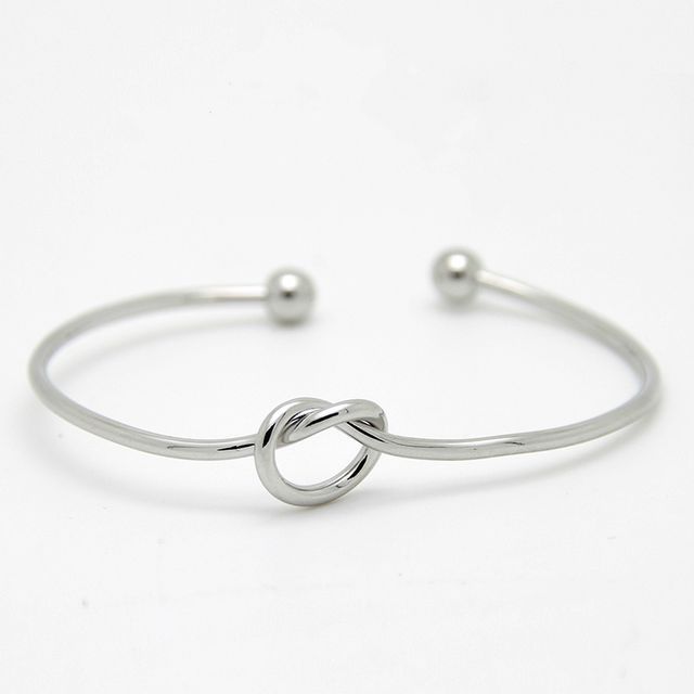 Dashiro-925 Sterling Silver Knot Open Bangle
