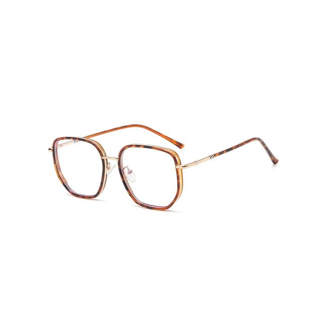 Aisyi-Square Metal Frame Blue Light Blocking Eyeglasses