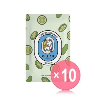 Gillian Cosmetics - Cucumber (Soothing) Facial Mask 10pcs Bundle Set