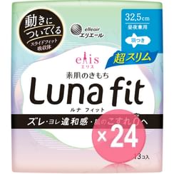 elleair - Ellis Luna Fit Sanitary Pad Ultra Slim Day & Night 32.5cm With wings (x24) (Bulk Box)