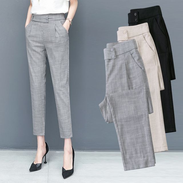 POKU - Cropped Tapered Dress Pants | YesStyle