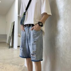 Oakjam - Ripped Denim Shorts Oakjam - Ripped Denim Shorts