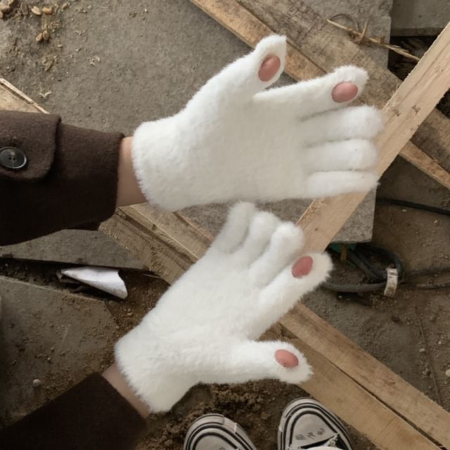 Fenmo-Faux Fur Touchscreen Gloves