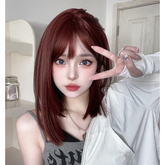 Jellyfish-Medium Full Wig - Straight Wig Care Kit Set
