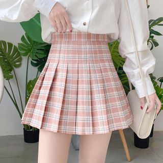 Dejay - Plaid Mini Pleated Skirt | YesStyle