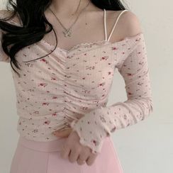 Sukol - 波浪边碎花长袖T裇 Sukol - 波浪边碎花长袖T裇
