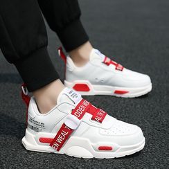Auxen - Platform Lace Up Lettering Sneakers Auxen - Platform Lace Up Lettering Sneakers