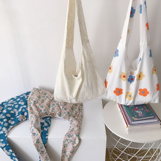 floral canvas crossbody bag