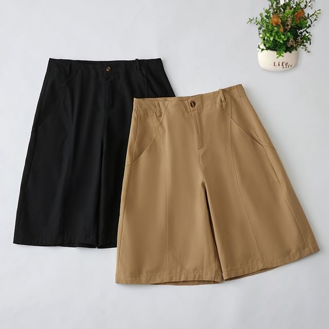 Supernova-High Waist Plain Shorts
