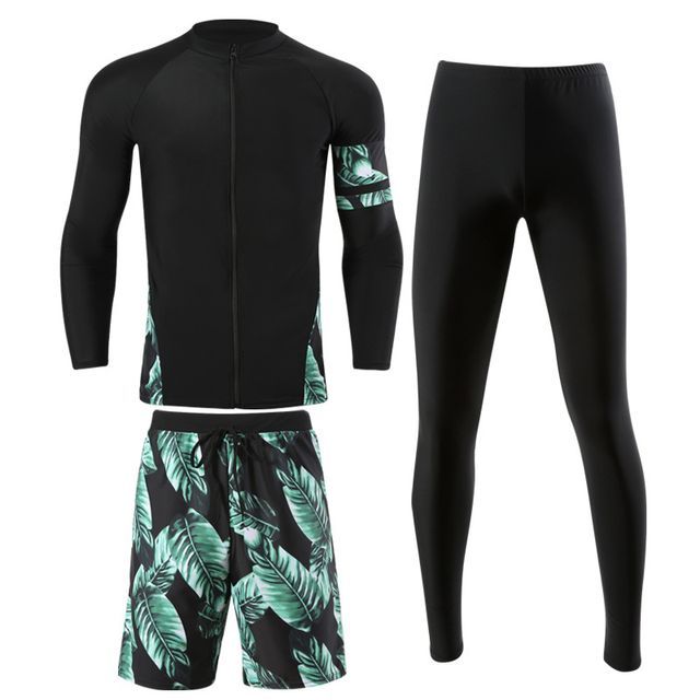 Couple Matching Leaf Print Zip Rashguard / Swim Shorts / Swim Pants /  Tankini Top / Swim Trunks / Set