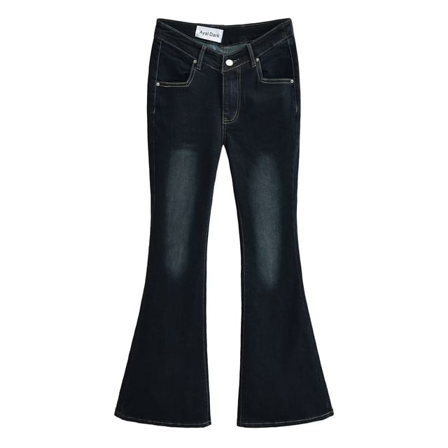 Hollahop-Mid Rise Flared Jeans