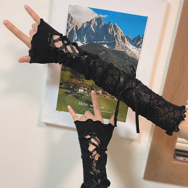 Whychunga-Mangas de Brazo de Encaje Balletcore