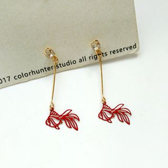 Isle of Green - Goldfish Outline Dangle Earrings Isle of Green - Goldfish Outline Dangle Earrings