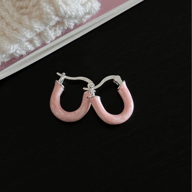 Hansha-Glaze U Shape Hoop Earring