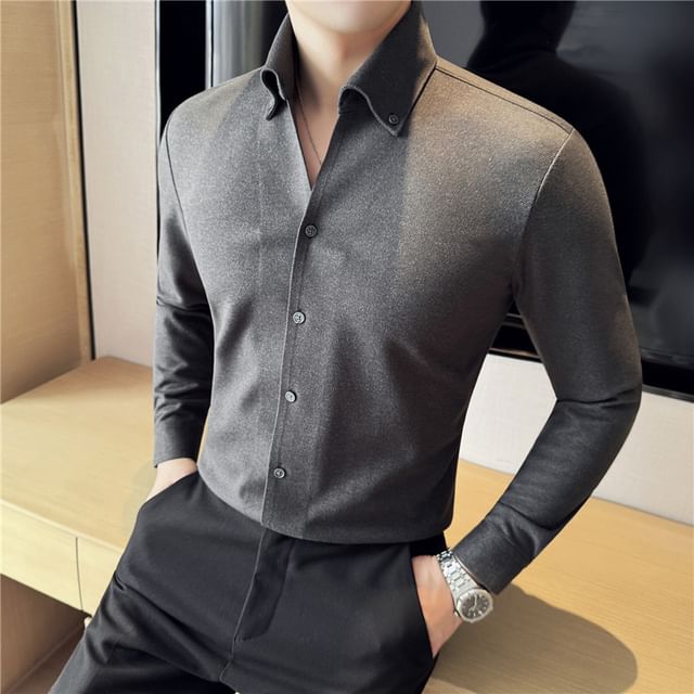 Blueforce-Plain Button-Up Shirt