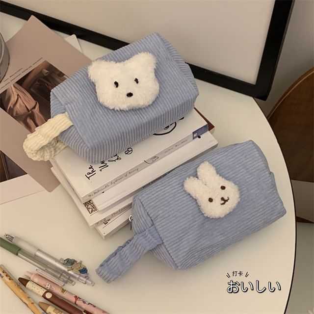 Bitabis-Cartoon Accent Corduroy Pencil Case