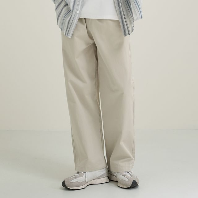 DAZO Studios-Drawstring Waist Plain Loose Fit Pants