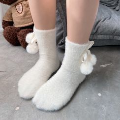 FlorSwallow - Pom Pom Fleece Socks