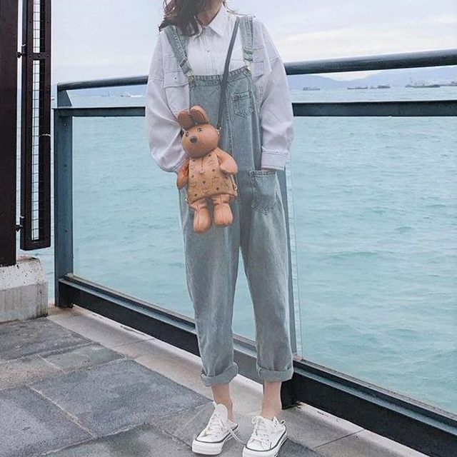 Fabricino-Cropped Dungaree Jeans