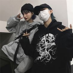 2DAWGS - Couple Matching Ghost Print Hoodie 2DAWGS - Couple Matching Ghost Print Hoodie