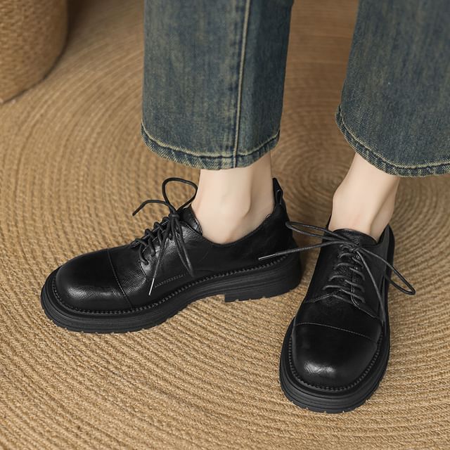Megan-Platform Lace-Up Oxfords