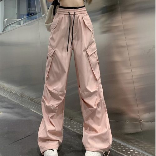 Wide-Leg Cargo Parachute Pants