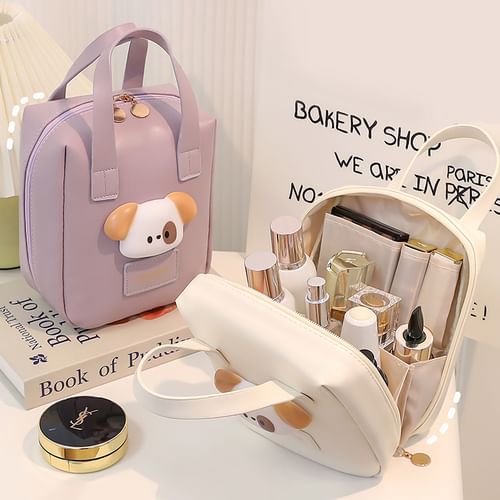 Faux leather makeup bag sale