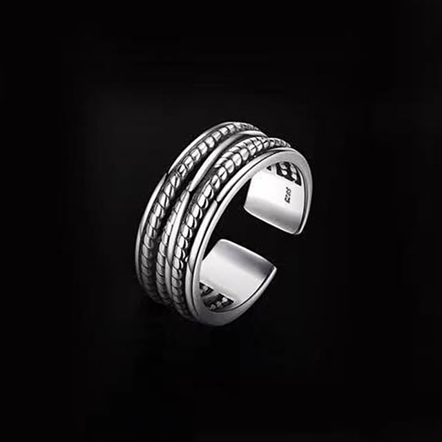 Soosina-Layered Stainless Steel Open Ring
