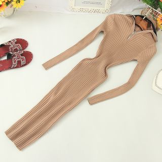 Yolandus Hooded Long-Sleeve Sheath Knit Dress Sale