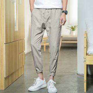 drawstring tapered pants