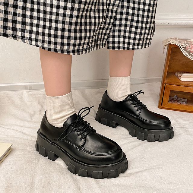 Queen Zoo Platform LaceUp Shoes YesStyle