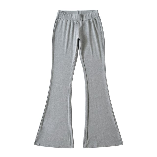 Asiris-High Waist Plain Flared Pants