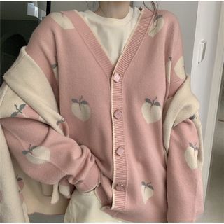 peach knit sweater