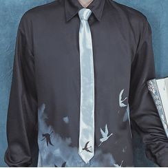 Jemcasa - Crane Print Tie Jemcasa - Crane Print Tie