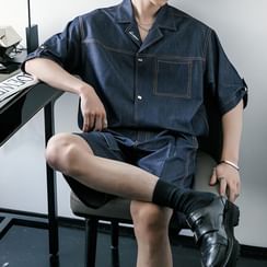 シャツ IONSEOUL Pera Half Denim Shirt (2color) JE1317 5111155106038-d-