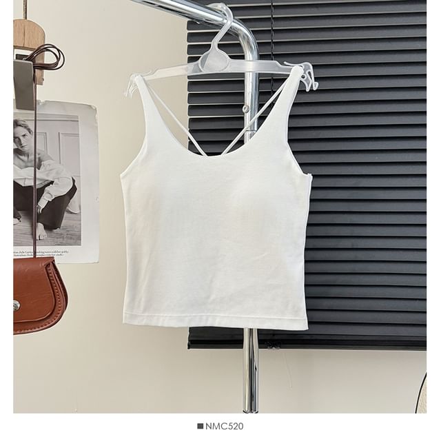 Lemongrass - Twisted Open-Back Cami Top with Pad