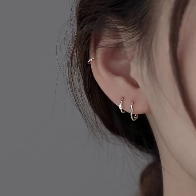 pexrl jewelry-Sterling Silver Huggie Earring