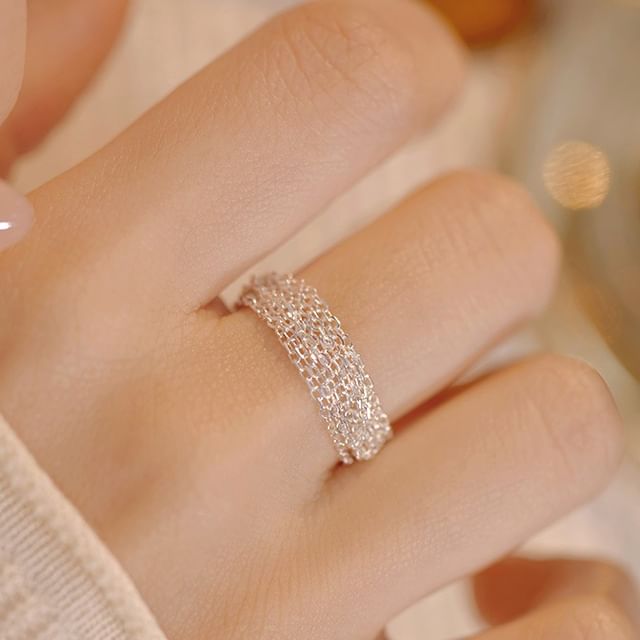 pexrl jewelry-Layered Chained Ring
