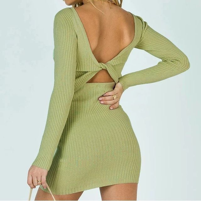 bodycon twist dress Velvi - Gwen Twist-front Bodycon Mini Dress - Emerald