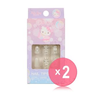 Santan - Sanrio Hello Kitty Clear Nail Tips 2pcs Bundle Set