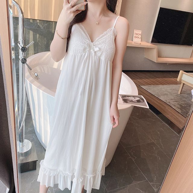 Spaghetti Strap Sheer Pajama Dress 
