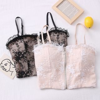 embroidered bustier top