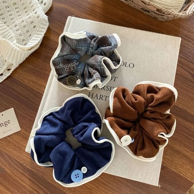 BeDaisy-Contrast Trim Scrunchie