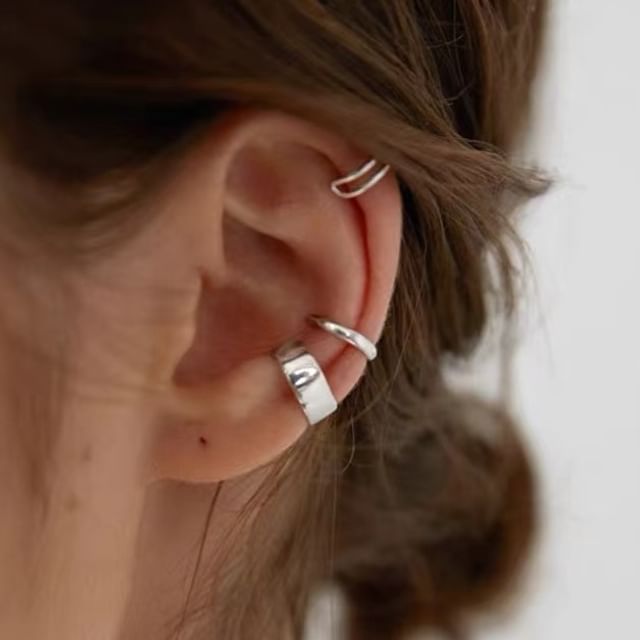 Parskletie-Sterling Silver Huggie Earring