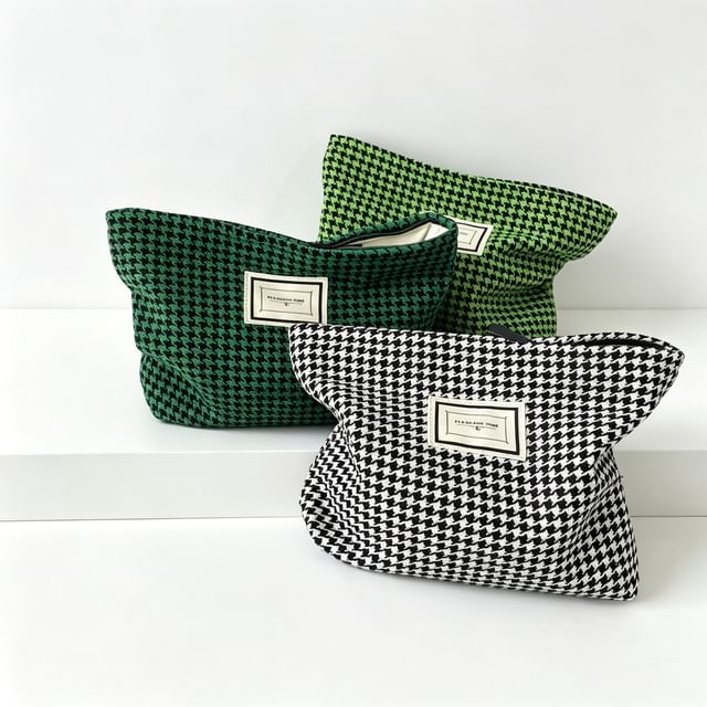 ZenlyHabit-Houndstooth Makeup Pouch