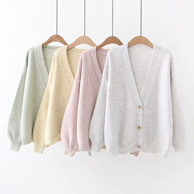 Fabricino-V-Neck Cardigan