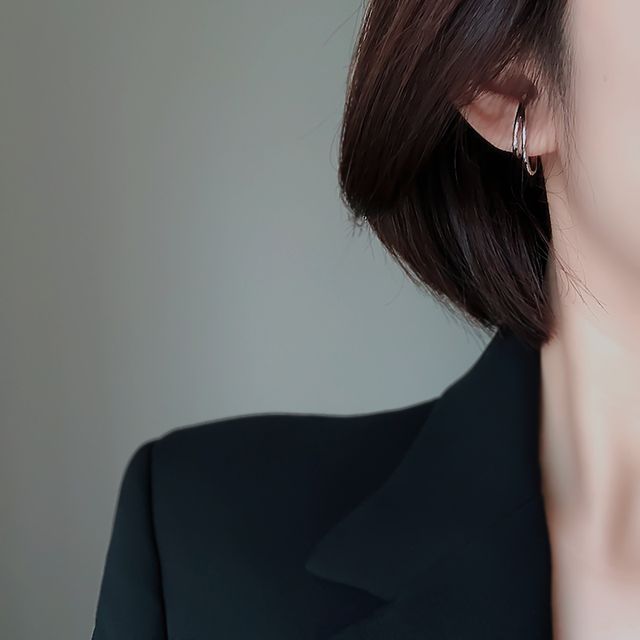 pexrl jewelry-Layered Alloy Cuff Earring