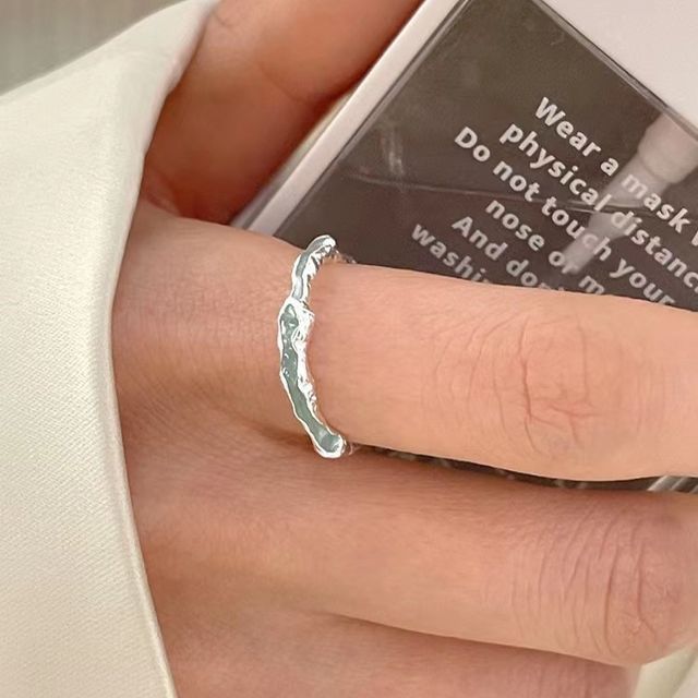 Parskletie-Irregular Glaze Sterling Silver Open Ring
