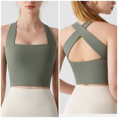 Reggiseno Sportivo Donna Halter Top Yoga Bralette – Scollo A V, Cinghie Regolabili, Imbottito E Senza Cuciture (Nero, Taglia L)